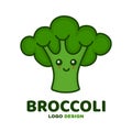 Cute smiling happy broccoli.Vector