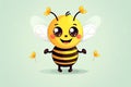 cute smiling happy honey bee AI generated