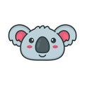 Cute smiling happy koala bear face. Royalty Free Stock Photo