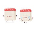 Cute smiling happy and sad cry desk calendar