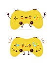 Cute smiling happy and sad game joystick