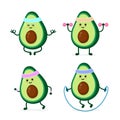 Cute smiling happy strong avocado Royalty Free Stock Photo