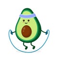 Cute smiling happy strong avocado Royalty Free Stock Photo