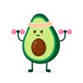 Cute smiling happy strong avocado