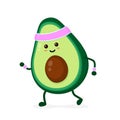 Cute smiling happy strong avocado Royalty Free Stock Photo