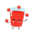 Cute smiling happy tomato juice juggle