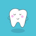 Cute smiling healthy molar tooth character