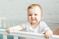 Cute smiling infant standing Royalty Free Stock Photo