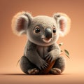 Cute smiling koala cub. Generative AI Royalty Free Stock Photo