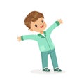 Cute smiling little boy cartoon vector Illustration Royalty Free Stock Photo