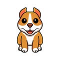 Cute smiling little pitbull cartoon