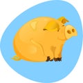 Cute smiling piggy with large ears.Vector illustration