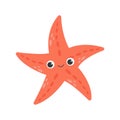 Cute smiling red starfish Royalty Free Stock Photo