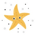 Cute smiling red starfish Royalty Free Stock Photo