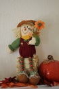 Scarecrow and Pumpkin Mantel Fall Decor