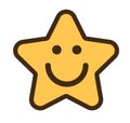 Cute smiling star emoticon with bold outline Royalty Free Stock Photo