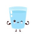Cute smiling strong happy water glass