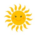 Cute smiling sun cartoon icon Royalty Free Stock Photo