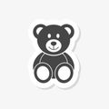 Cute smiling teddy bear sticker or logo