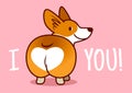 Cute smiling welsh corgi dog vector cartoon illustration isolate