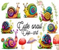cute snail clipart