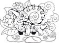 Cute snail dragon, coloring book, funny illustration Royalty Free Stock Photo