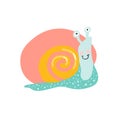Cute snail. Isolated vector sign symbol. Vector illustration. Royalty Free Stock Photo