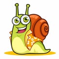 Cute snail mascot cartoon in vector