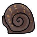 Cute snail shell cartoon vector illustration motif set. Hand drawn isolated helix elements clipart for nature blog, bug graphic,