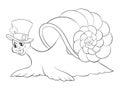 Coloring page,book a cute snail image for children,line art style illustration for relaxing.