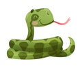 Cute Snake as Australian Animal and Endemic Fauna Vector Illustration