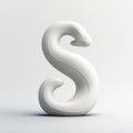 Cute Snake 3d Logo Sculpture With Ceramic Texture