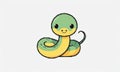 Cute snake icon illustration. Cute snake cartoon character. Royalty Free Stock Photo