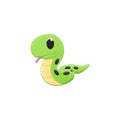 Cute snake is reptile animal cartoon in the zoo of paper cut Royalty Free Stock Photo