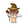 Cute and sneaky Witch chocolate ice cream cartoon design style Royalty Free Stock Photo