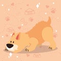 Cute sniffing dog cartoon character Vector