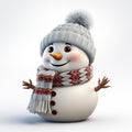 Cute snowman on white background Royalty Free Stock Photo