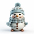 Cute snowman on white background Royalty Free Stock Photo