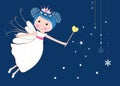 Cute snow fairy vector background