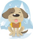 Cute Snow Rescue dog Hero