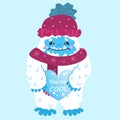 Cute snow yeti with heart you are cool vector image. Isolated on light background