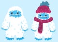 Cute snow yeti vector image. Isolated on light background