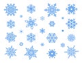 Cute snowflakes collection isolated on white background