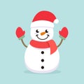 Cute Snowman winter Christmas mascot logo design