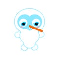 Cute Snowman baby isolated. Cartoon Snowman child. Christmas and New Year vector illustration