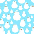 Cute Snowman baby pattern seamless. Cartoon Snowman child background. Christmas and New Year texture. Xmas Baby fabric ornament