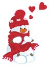 Snowman in love Royalty Free Stock Photo