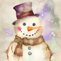 Cute snowman dressed for the winter.