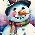 Cute snowman dressed for the winter.