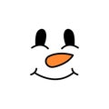 Cute snowman face - vector. Snowman head. Vector illustration isolated